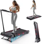 Foldable Treadmill Walking Pad with Auto Incline, 6-Level 12% Portable Under Desk Treadmill for Home Office, 2 in 1 330lbs Capacity Heavy Duty with Handle Bar, 2.5HP Quiet, Upright Space-Saving