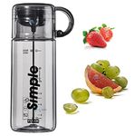 Funblast Fruit Infuser Detox Water Bottle,Bpa-Free Stylish Bottle Rod & Ebook,Fruit For Girls,Water Girls Cute,Kids Bottle-620 Ml (Black Bottle) - Polypropylene