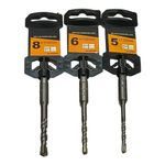 AK DIAMOND 5mm 6mm 8mm Set of 3 SDS Plus Hammer Drill Bits - Precision Drilling for Masonry and Concrete