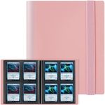 GEAoffice Card Binder 4 Pocket - Trading Card Collection Album Folder - 160 Side Loading Pocket Binder for TCG, MTG, Yugioh - Gifts for Card Collectors Girls (Pink)