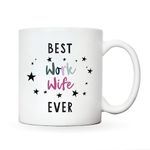 Funny gifts for work colleague gifts for women or men, funny mugs for women, novelty mug silly gifts, work bestie gifts, funny leaving gifts (Best work wife ever)