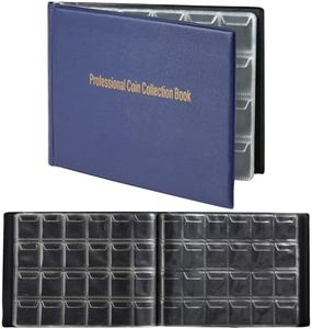 240 Pocket Coin Holders for Collectors - Coin Collection Album for Pennies, Quarters, Rare Coins (Dark Blue)