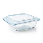 OXO Good Grips Freezer-to-Oven Safe Glass Baking Dish with Lid, 8x8", Clear