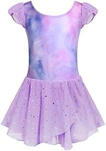 Arshiner Girls Ruffle Sleeve Ballet Dance Dress Tutu Skirted Leotard