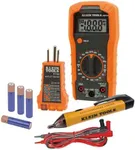 Klein Tools 69149P Electrical Test Kit with Digital Multimeter, Non-Contact Voltage Tester and Electrical Outlet Tester, Leads and Batteries