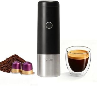 CITALY Portable Espresso Machine, Self-Heating Travel Coffee Maker with Double-Walled SUS316 Cup,20 Bar Patented Hydraulic System,PD 3.0 Fast Charge,Cold Brew Mode,for Ground Coffee&NS Capsules,Black