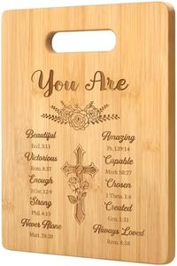 Pandasch Christian Gifts for Women, Best Birthday Gift for Women Friend Sister - Unique Engraved Bamboo Cutting Board with Inspirational Quotes, Special Religious and Spiritual Gift for Women