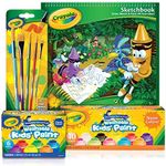 CRAYOLA 04 1985 Washable Paint Set, 5 Paint Brushes, 40 Page Sketchbook, Multi, 22 Piece Set