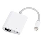 Lightning to Ethernet Adapter,[For Apple MFi Certified] 2 in 1 RJ45 Ethernet LAN Network Adapter with Charging Port for Phone,Pad 10/100Mbps High Speed,Plug and Play