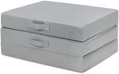 SAPPHIRE 12 cm Tri-Fold Foam Folding Mattress and Z Bed Sofa for Guests or Floor Mattress with 100% foam filling (Cube Grey)