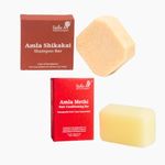 Rustic Art Amla Shikakai Shampoo Bar & Amla Methi Hair Conditioning Bar | Nourishing Hair Care Routine | Manageable Hair | Vegan, Cruelty Free | Sulphates, Parabens, Silicones and Fragrance Free | For Women & Men