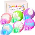 Light Up Bath Bombs with Surprise Inside,Natural Bath Bombs Gift Set 6 with Essential Oils,Magnesium Bath Bombs for Women Relaxing Spa Bath Skin Moisturize Gifts for Women