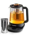 Feekaa Electric Tea Kettle, Tea Maker with Time &Temperature Control, Tea Pot with Removable Infuser for Loose Leaf Tea, Glass Health Pot, 10 Menus Tea/Coffee/Milk/Yogurt, 1.5L, Black