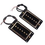 UJEAVETTE® Alnico 5 Humbucker Pickup Bridge Neck Set P90 compatible with Electric Guitar Accessory