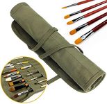 Paint Brush Holder, JTDEAL 22 Slots Paint Brush Storage for Acrylic Oil Watercolor Gouache Artist Paint Brush Roll Canvas Pouch, Army Green