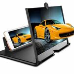 3D Mobile Screen Magnifier 12 Inch HD Foldable Phone Screen Amplifier with Stand, Eye Protection Anti-Blue Light Enlarger for Movies, Videos & Gaming, Portable Mobile Holder for All Smartphones