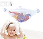 Bath Toy Storage Bath Toy Holder with 3 Strong Suction Cups - Bathtub Toys Net Holder Organizer - Corner Shower Caddy Bag for Kids and Toddlers - Bathroom Hanging Mesh Basket for Baby Boys and Girls