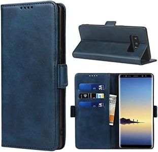 Cavor for Samsung Galaxy Note 8 Case, Galaxy Note8 Case Cowhide Pattern PU Leather Cases Flip Magnetic Kickstand Book Wallet Cover Phone Case with Card Slots(6.3") -Navy Blue