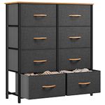 YITAHOME Chest of Drawers with 8 Drawers,Bedroom Drawers, Fabric Dresser with Wood Top,Drawer storage unit for for Bedroom, Living room, Kids room,Dark Grey