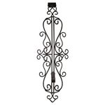 [Front Door WREATH HANGER] - Colonial Design | ADJUSTABLE Hook Length for Tall and Small Doors | PADDING to Prevent Damage like Scratch and Dents | Heavy Duty Cast Iron Metal Hangar - BROWN Finish