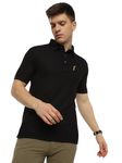 STELLERS Men's Golf Premium Polo T-Shirt Wrinkle Free Quick Dry Soft and Feather Touch Feel Regular Fit Black Small