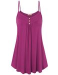 Viracy Summer Tops for Women, Girls Sleeveless Tunic Straped Blouse Casual Tank Long Camisole Sexy Flows A Line Hem Flattering Country Shirts Wear with Leggings Magenta M