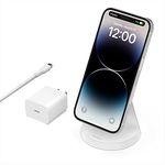 Belkin Magnetic Wireless Charger, (Power Supply Included) Magnetic Wireless Charging Stand, Compatible with MagSafe for iPhone 12, 12 Pro, 12 Pro Max, 12 Mini