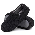 RockDove Women's Teddy Fleece Closed Back Indoor Slipper, Size 7-8 US Women, Black