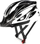 RaMokey Cycle Helmet, Lightweight Bicycle Helmet, Adjustable Mountain & Road Bike Helmets for Adults, 18 Vents with Adjustable Strap & Detachable Visor for Mens Womens(Head Sizes 58-62cm) (White)