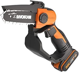 WORX 20V Cordless 12cm One Handed Pruning Chainsaw with POWERSHARE 2Ah Battery and Charger - WG324E