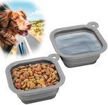 Mobile Dog Gear Small Collapsible Dog Water Bowls for Travel (Set of 2, 2 Cups Each) - Portable Foldable Bowl for Feeding Pets, Cats & Dogs - Easy to Clean Silicone Dish, Great for Camping & Traveling