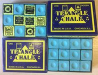 24 pcs World Famous Triangle Green Snooker Pool Chalk in 2 Genuine Triangle Boxes, not Sold Loose