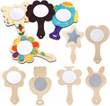 Vankcp 27pcs Creative DIY Wooden Mirror Mini Wooden Craft Painting Princess Mirror Toys for Kids DIY Handmade Craft