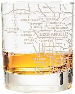 Greenline Goods Whiskey Glasses - 10 Oz Tumbler for Los Angeles Lovers (Single Glass) - Etched with Los Angeles Map - 1 Glass - Old Fashioned Rocks Glass