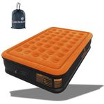 Luxchoice Queen Air Mattress with Built in Pump Flocked Surface Matelas Gonflable Double Inflatable Mattress Waterproof Blow up Mattress Thicken Sturdy Air Bed for Home Camping or Travel