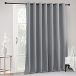 RYB HOME Blackout Curtains for Bedroom - Room Darkening Insulating Drapes for Kids Nursery Patio Door Living Room Dining Large Window Decor, W 100 x L 120, 1 Pc, Silver Grey