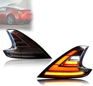 DKHDK LED Tail Lights for Nissan 370Z Z34 2008-2020, Sequential Turn Signal with Dynamic Startup Animation, Smoked Lens Rear Taillights Assembly, Plug and Play, IP67 Waterproof, Left & Right Pair