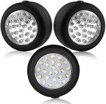 Cade 24 LED Round Magnetic Work Light Torch with Integral Hanging Hook and Magnet Set,Pack of 3(Black)