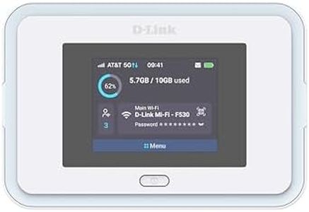 D-Link F530 5G NR AX3000 Wi-Fi 6 Mobile Hotspot, Portable 5G Router, Up to 7.01 Gbps, 2.4" Touchscreen, Connect 32 Devices, 5260 mAh Battery, USB-C PD, microSD File Sharing, SIM Slot, Travel Router
