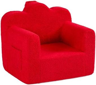 Tiita Kids Couch Plush Toddler Chair, Cloud-Like Glow in The Dark Kids Sofa Toddler Reading Chair with Washable Cover Carrying Handle, Convertible Children Sofa Chair for Girls and Boys