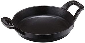 STAUB Cast Iron Round Gratin Baking Dish, 6-inch, Black Matte