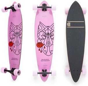 Goldcoast Pink Wolf Pintail – 37.75" Canadian Maple Pintail Longboard Complete with 70mm Wheels & Precision Bearings for Smooth Cruising