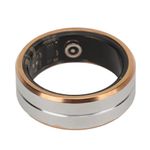 Health Monitoring Smart Ring Fitness Tracker for Men Women Silver Gold, Waterproof Sleep Camera Control (Size 10)