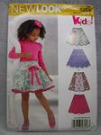 Simplicity 6258 Size A 3/4/5/6/7/8/10/12" Child's and Girls' Circle Skirts New Look Sewing Pattern Tan, U06262A