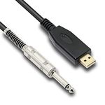 MEIRIYFA USB Guitar Cable, USB to 6.35mm 1/4" TS Male Mono Electric Guitar Converter Cable, Guitar Computer Connector Cord Adapter for Instruments Recording Singing - 3M/10ft