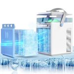 Portable Air Conditioners, 5 in 1 Rechargeable Mini Air Conditioner Evaporative Personal Cooler Humidifier with App Control, 800ML Mini AC Desktop Cooling Fan for Office Tent Bedroom (White)