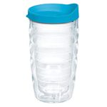 Tervis Made in USA Clear & Colorful 10oz Wavy Insulated Tumbler, Turquoise Lid