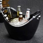 Smokey Cocktail Ice Bucket with Handle for Keep Cold Wine Champagne | Home Bar Accessories Minibar Black Color