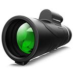 DFlamepower 10X42 HD Clear Dual Focus Monocular Telescope, Compact BAK4 Multi-coated Zoom Optical Lens Scope Ideal for Hunting Camping Hiking, Sporting Events black