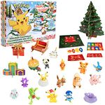 Jazwares Pokemon 2022 Holiday Advent Calendar for Kids, 24 Piece Gift Playset - Set Includes Pikachu, Eevee, Jigglypuff and More 16 Toy Character Figures & 8 Christmas Accessories Ages 4+